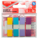 Zakadki indeksujce OFFICE PRODUCTS, PP, 12x43mm, 4x35 kart., zawieszka, mix kolorów pastel
