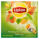 Herbata LIPTON, piramidki, 20 torebek, zielona mandarynka i pomaracza