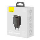 Baseus adowarka sieciowa Compact Quick Charger USB | USB-C | 20W czarna