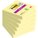 Karteczki samoprzylepne POST-IT® Super Sticky (654-P6SSCY-EU), 76x76mm, 4+2x90 kart., óte, 2 bloczki GRATIS