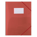 Teczka z gumk DONAU, PP, A4, 480mikr., 3-skrz., transparentna czerwona