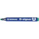 Marker permanentny DONAU D-Signer U, okrgy, 2-4mm (linia), zielony