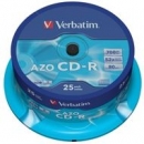Verbatim CD-R | 700MB | x52 | cakebox 25szt | Crystal | DataLife+ AZO