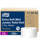 Tork - Papier toaletowy mini jumbo, ekstra mikki, biay - 120 m